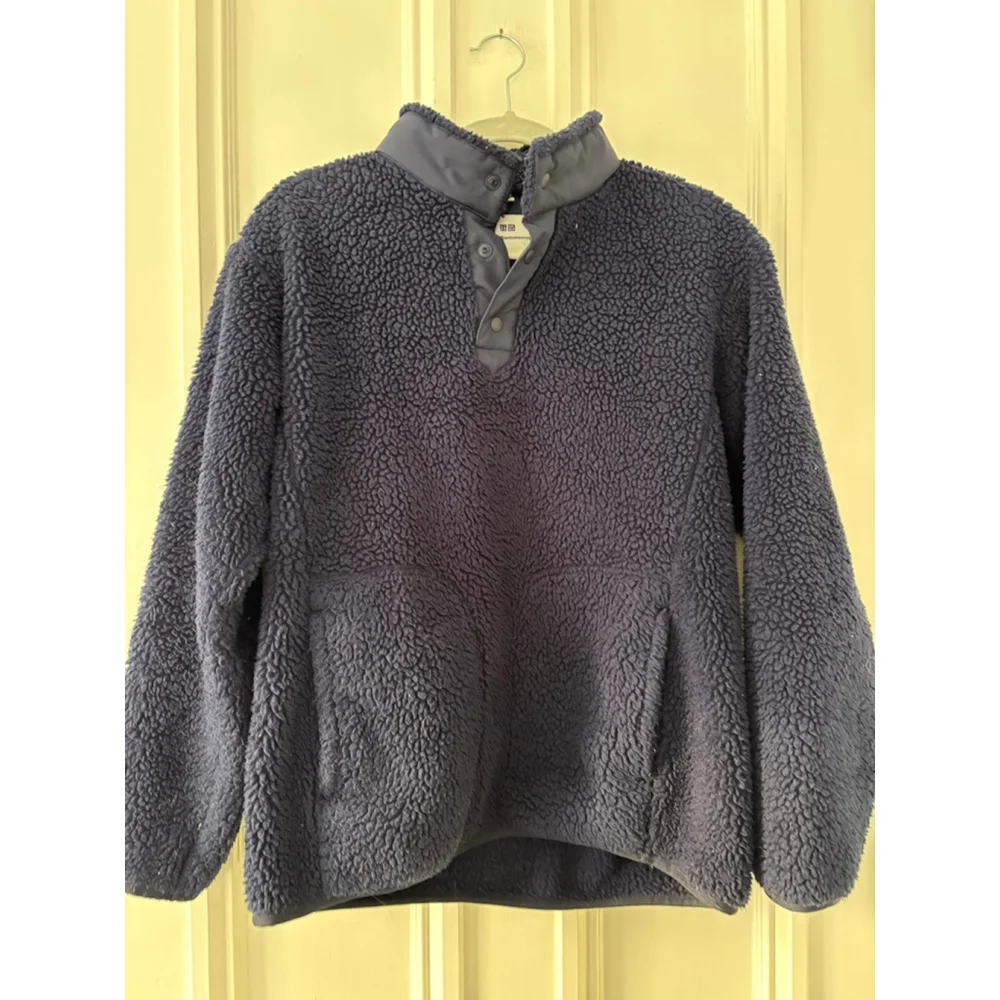 Uniqlo Men's White Mountaineering Navy Fleece Pullover XS